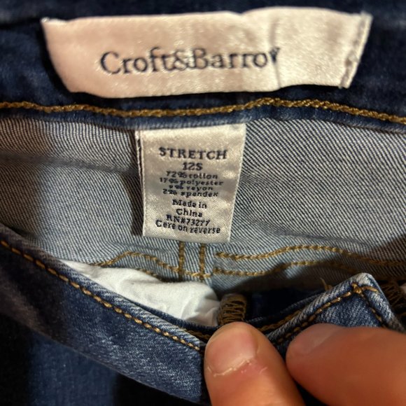 Croft & Barrow Stretch Jeans Size 12S Dark Blue - Picture 8 of 14